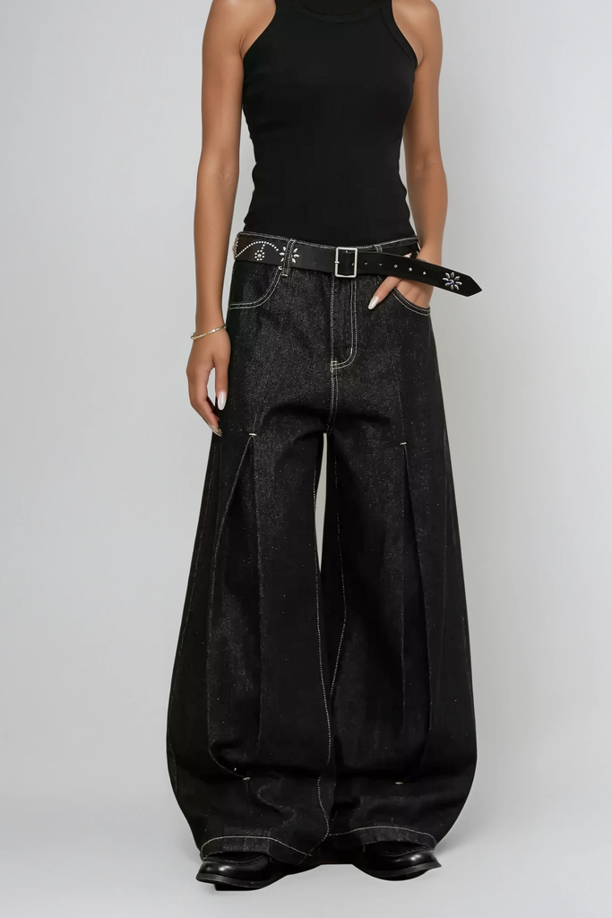 Stylish beautiful dress | Areli Deconstruct Split Wide Jeans - Ideal for special occasions