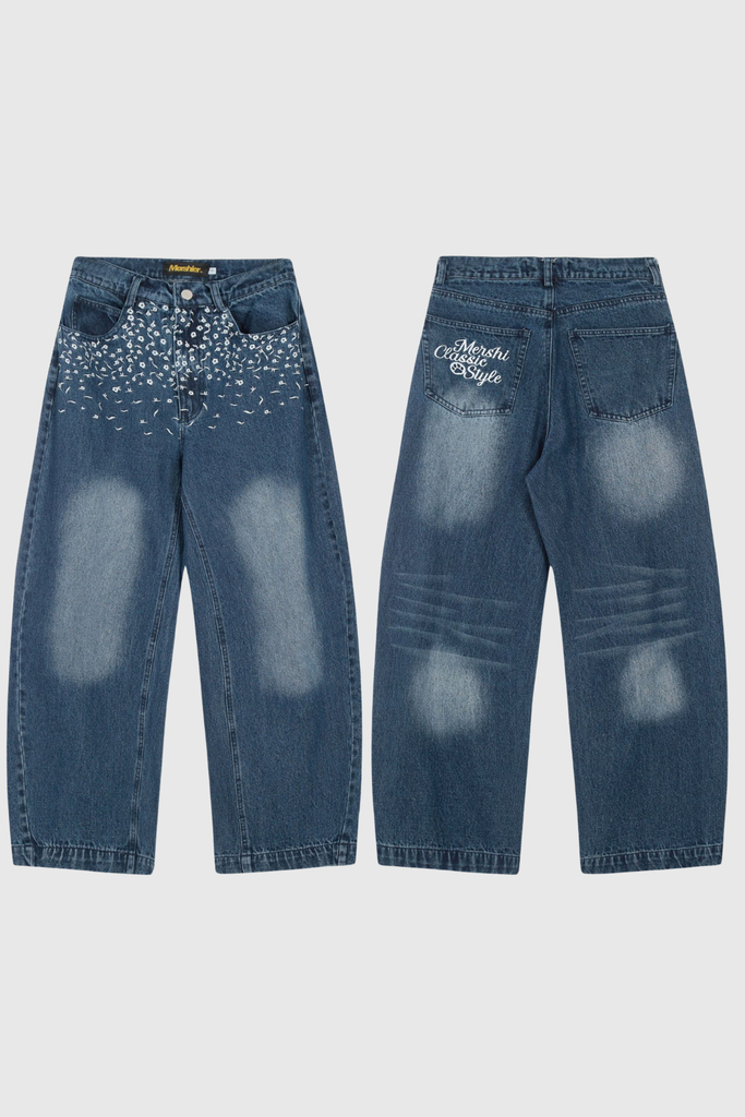 Arenda Floral Hayley Wide Jeans - Stylish beautiful dress for special occasions | Buy Online