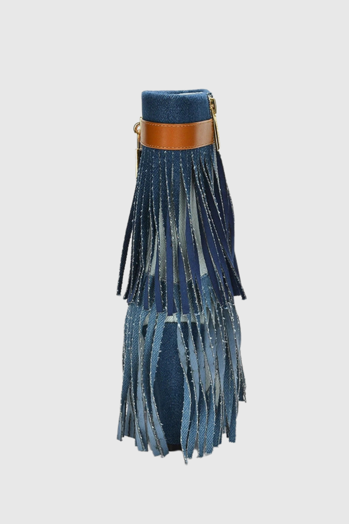 Shop  blue dress - Perfect for special occasions | Arian Peep Toe Fringe Suede Boots In Blue