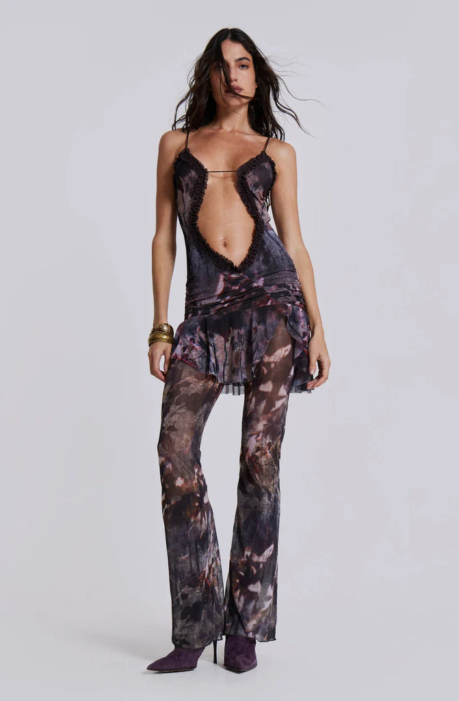 Shop  beautiful dress - Perfect for special occasions | Arianna Printed Mesh Mini Dress - Grey