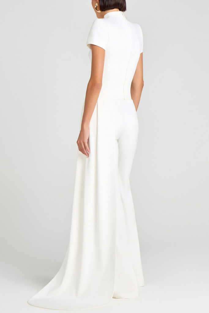 Shop  white dress - Perfect for special occasions | odelette Sculpted High Neck Pants Set - White