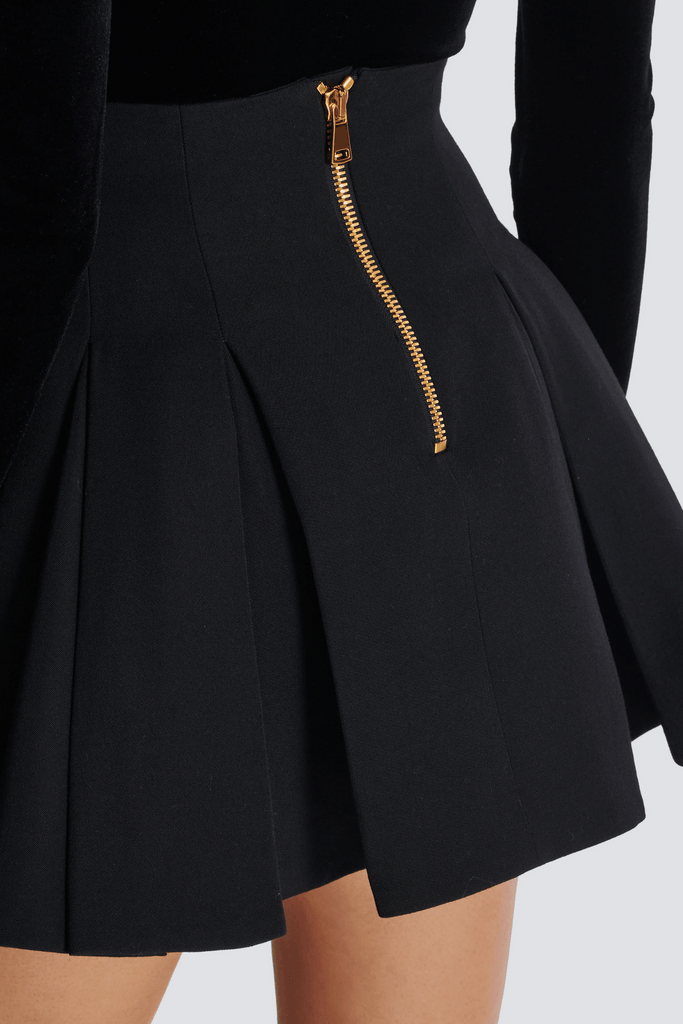 Shop  black mini - Perfect for special occasions | Asina Gold Buttoned Mini Skirt - Black