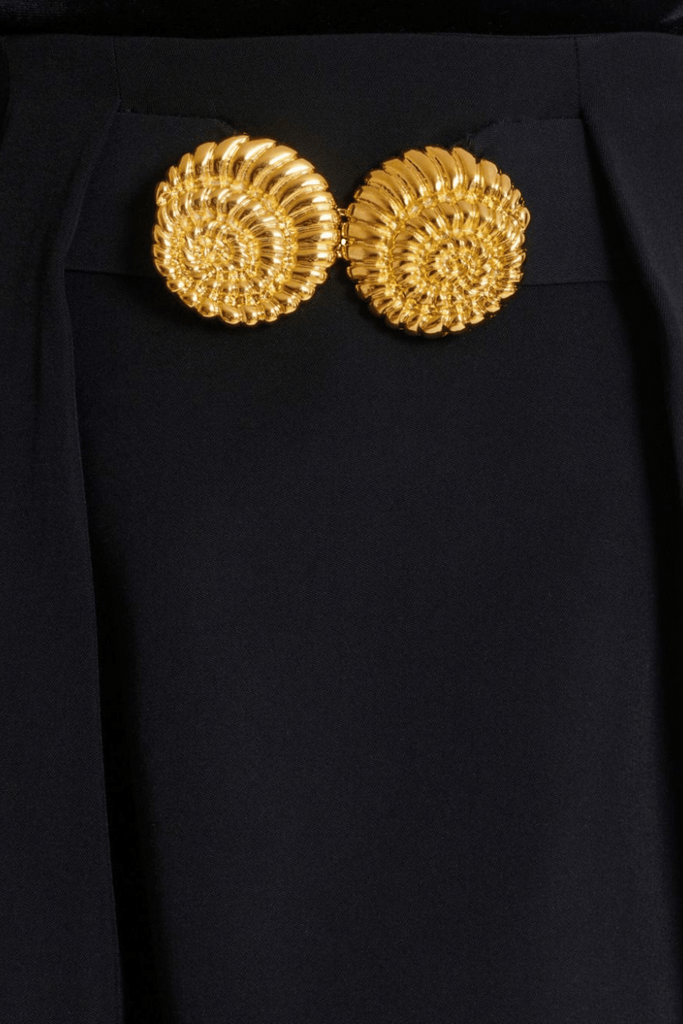 Stylish black mini | Asina Gold Buttoned Mini Skirt - Black - Ideal for special occasions