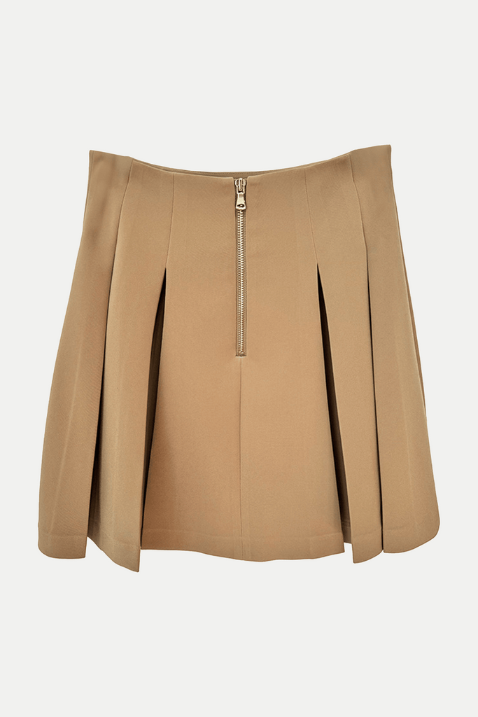Shop  beautiful mini - Perfect for special occasions | Asina Gold Buttoned Mini Skirt - Khaki