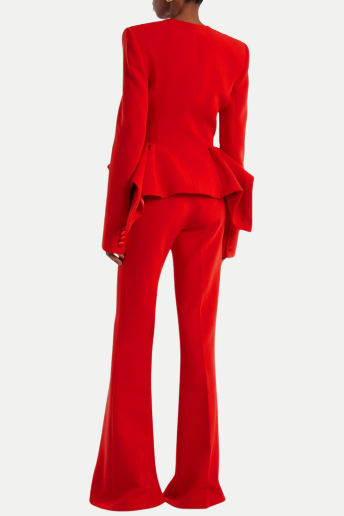 Stylish beautiful dress | Audith Ruffled Blazer Two Piece Set - Ideal for special occasions