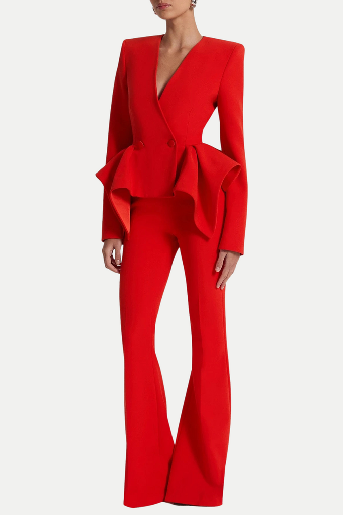 Stylish beautiful dress | Audith Ruffled Blazer Two Piece Set - Ideal for special occasions