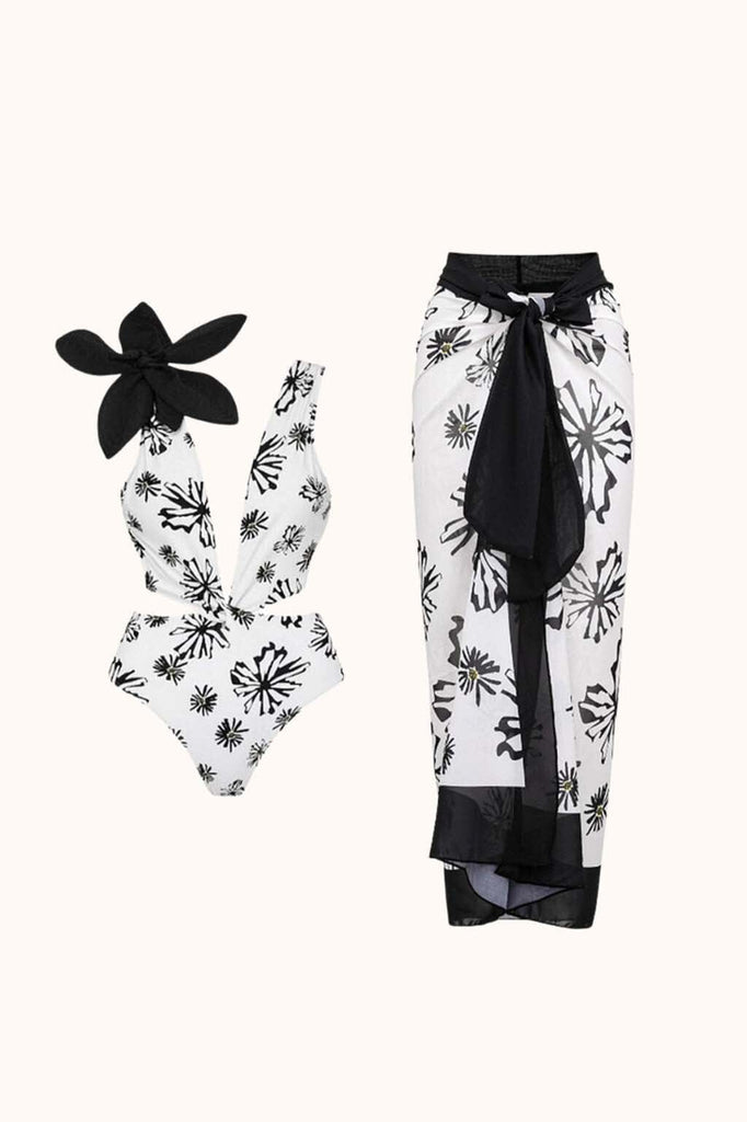 Stylish beautiful dress | Aurea Flower Cutout Swimwear Two Piece Set - Ideal for special occasions