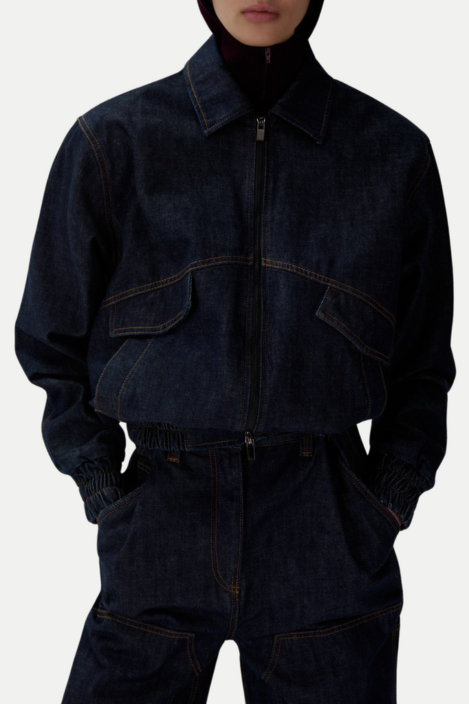 Stylish beautiful dress | Austyan Denim Bomber Jacket - Ideal for special occasions