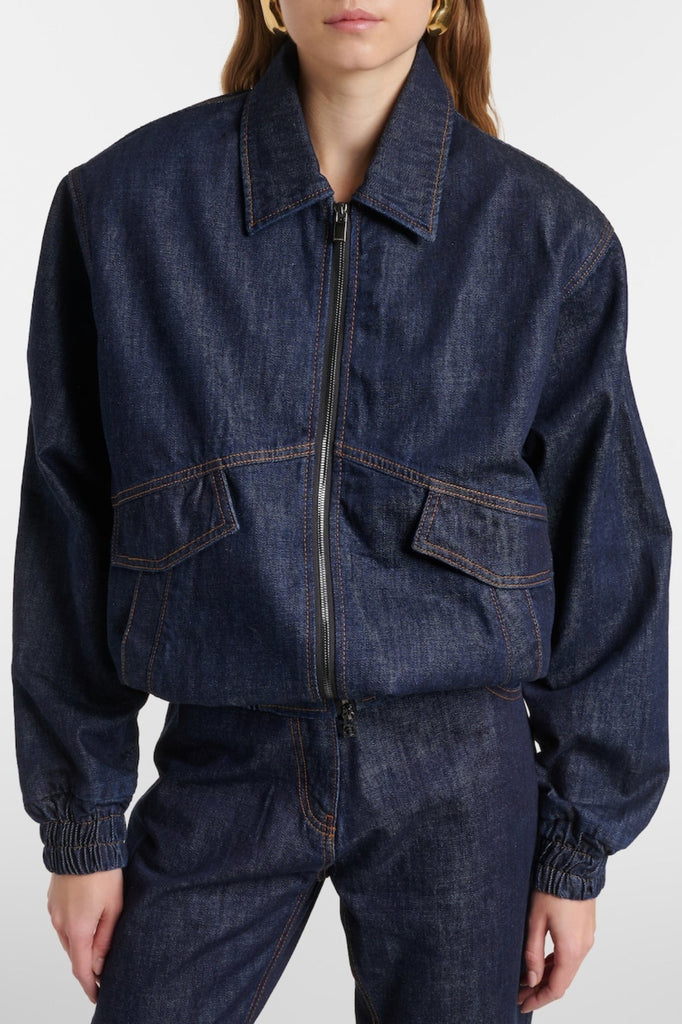 Austyan Denim Bomber Jacket - Stylish beautiful dress for special occasions | Buy Online