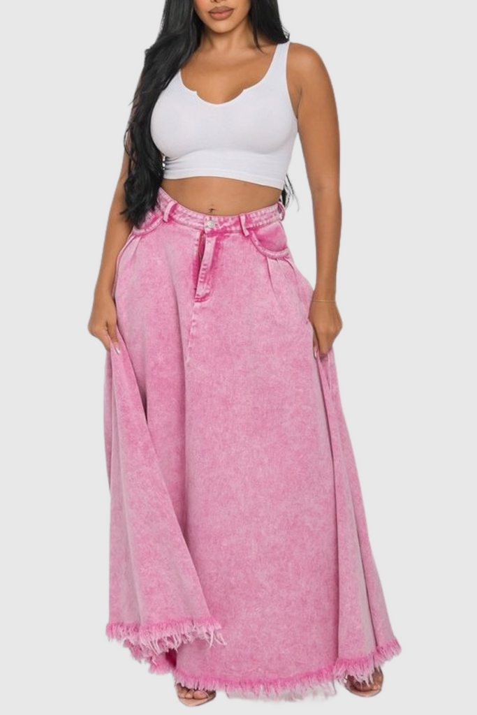 Stylish beautiful maxi | Averie Maxi Denim Skirt - Ideal for special occasions