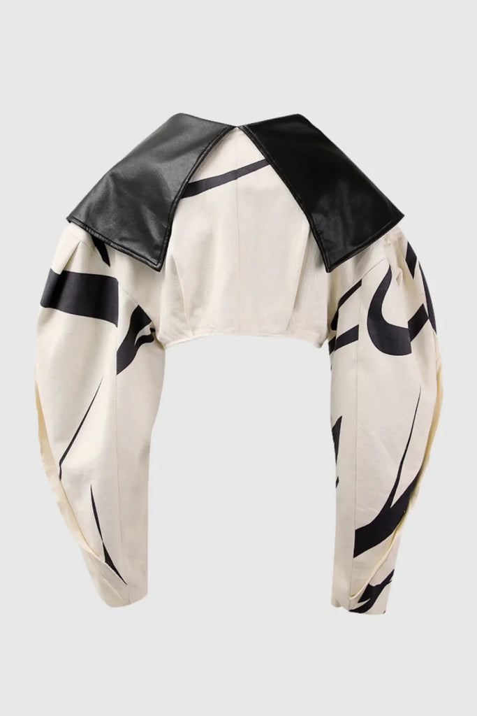 Stylish beautiful dress | Aviva Leather Stripe Crop Jacket - Ideal for special occasions