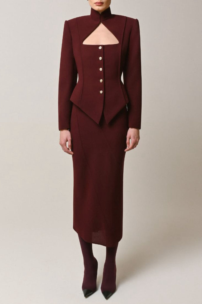 Aymee Cutout Button Blazer - Stylish beautiful dress for special occasions | Buy Online