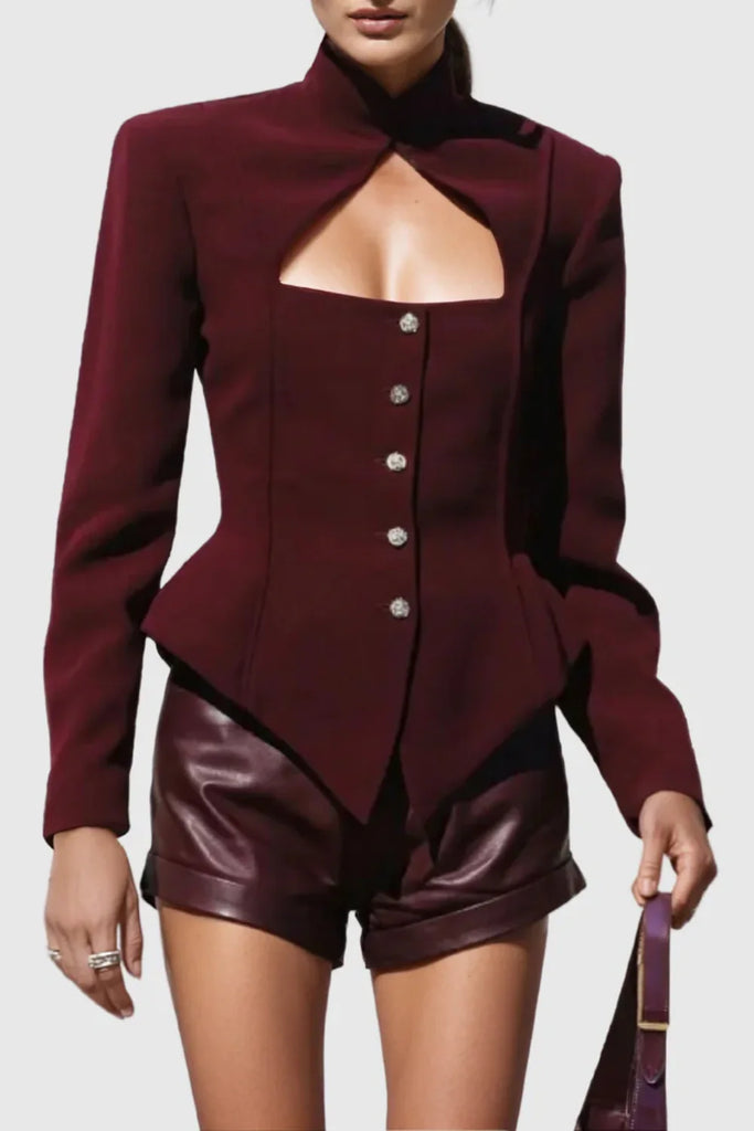 Stylish beautiful dress | Aymee Cutout Button Blazer - Ideal for special occasions