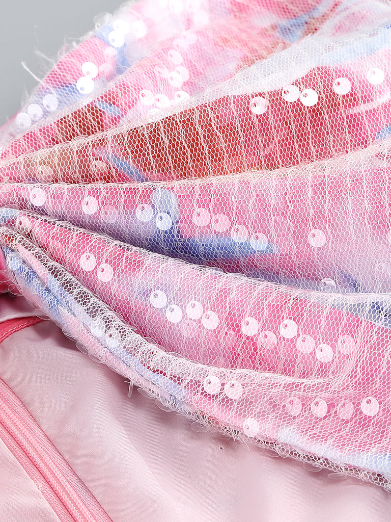 Shop  beautiful dress - Perfect for special occasions | STRAPLESS LARGE BOW DECORATED PRINTED HIP MINI DRESS