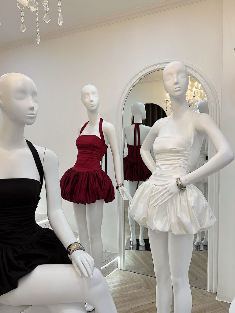 Stylish beautiful dress | Rosetta Halter Bubble Mini Dress - Ideal for special occasions