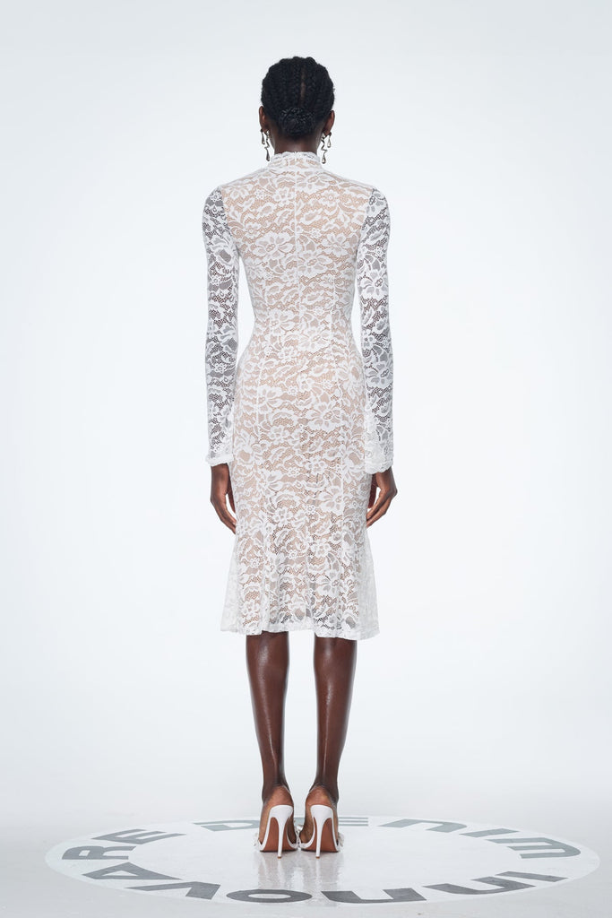 Babatunde Lace Floral Bodycon Midi Dress - Stylish beautiful dress for special occasions | Buy Online