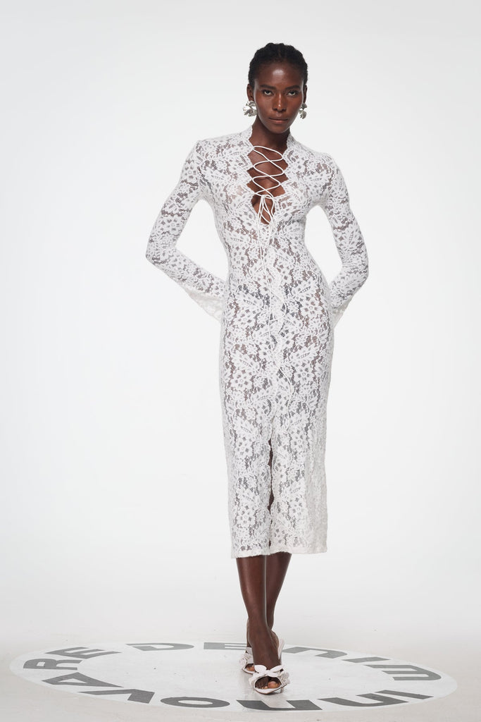 Babirye Plunge Lace Split Maxi Dress - Stylish beautiful dress for special occasions | Buy Online