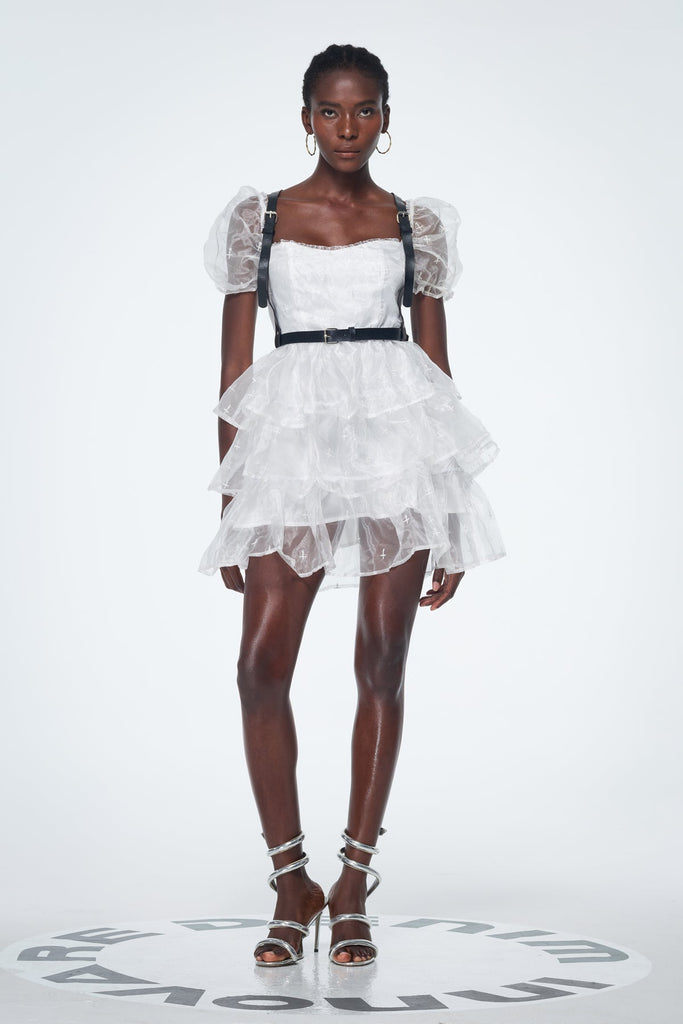 Babis Mesh Ruffle Mini Dress - Stylish beautiful dress for special occasions | Buy Online