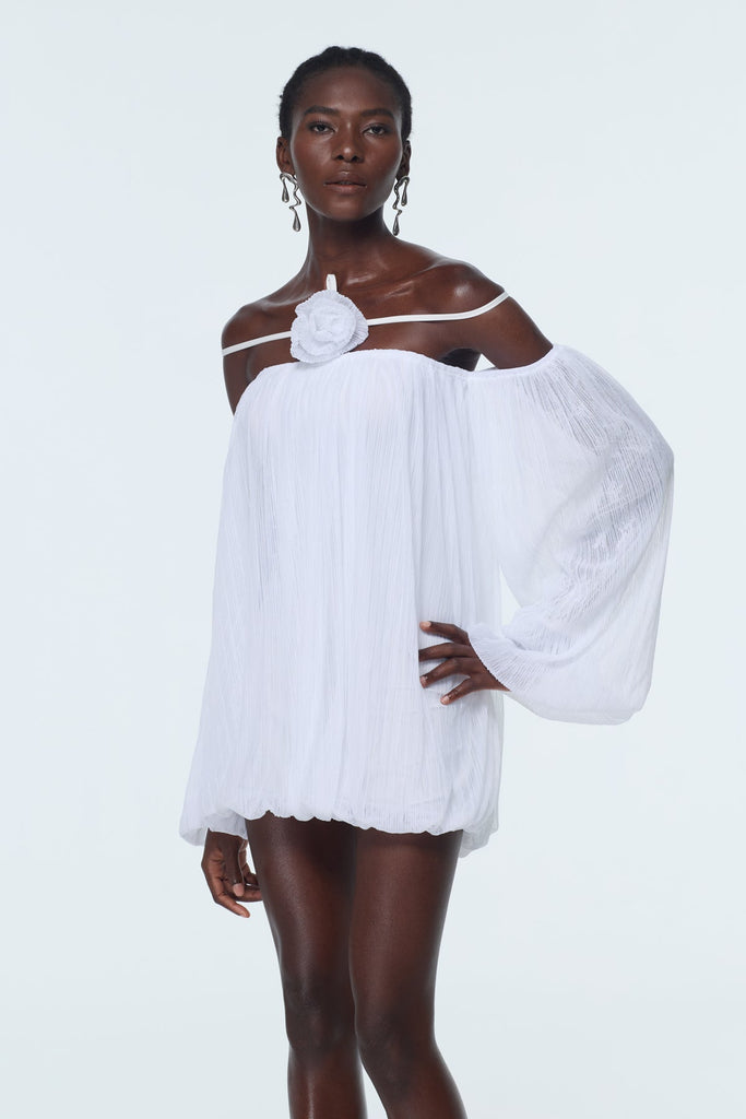 Stylish beautiful dress | Babs Balloon Sleeve Mesh Mini Dress - Ideal for special occasions