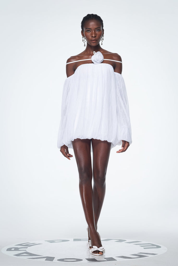 Stylish beautiful dress | Babs Balloon Sleeve Mesh Mini Dress - Ideal for special occasions