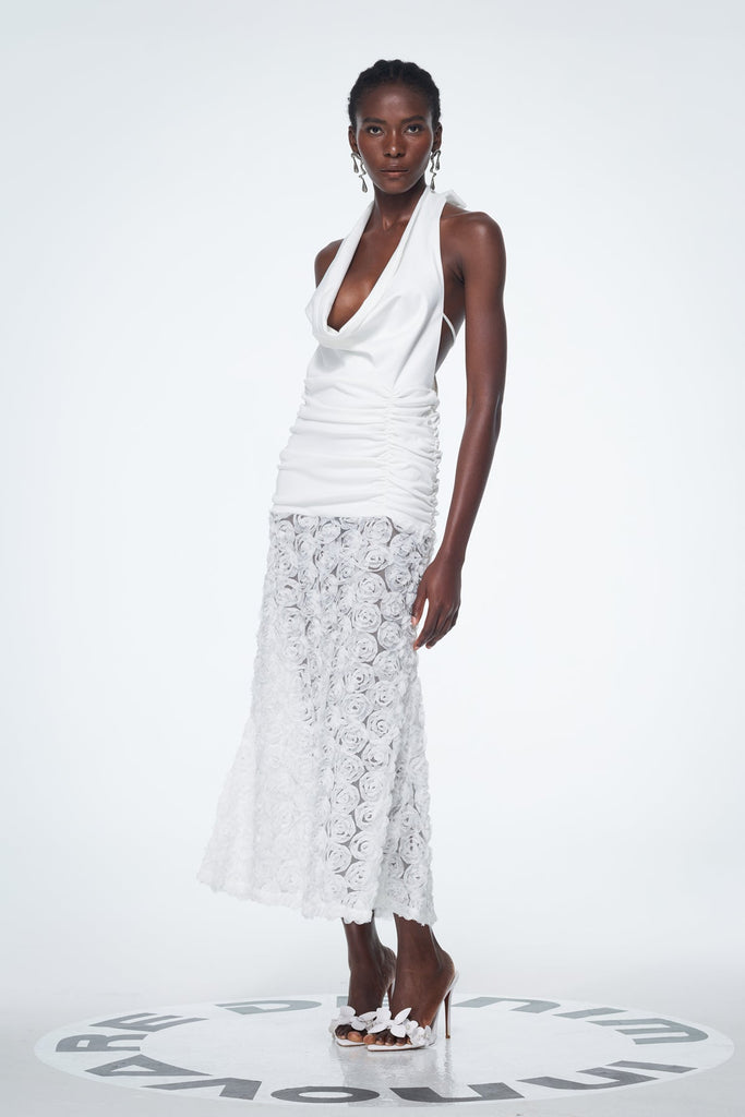 Stylish beautiful dress | Bademus Cowl Neck Flower Backless Maxi Dress - Ideal for special occasions