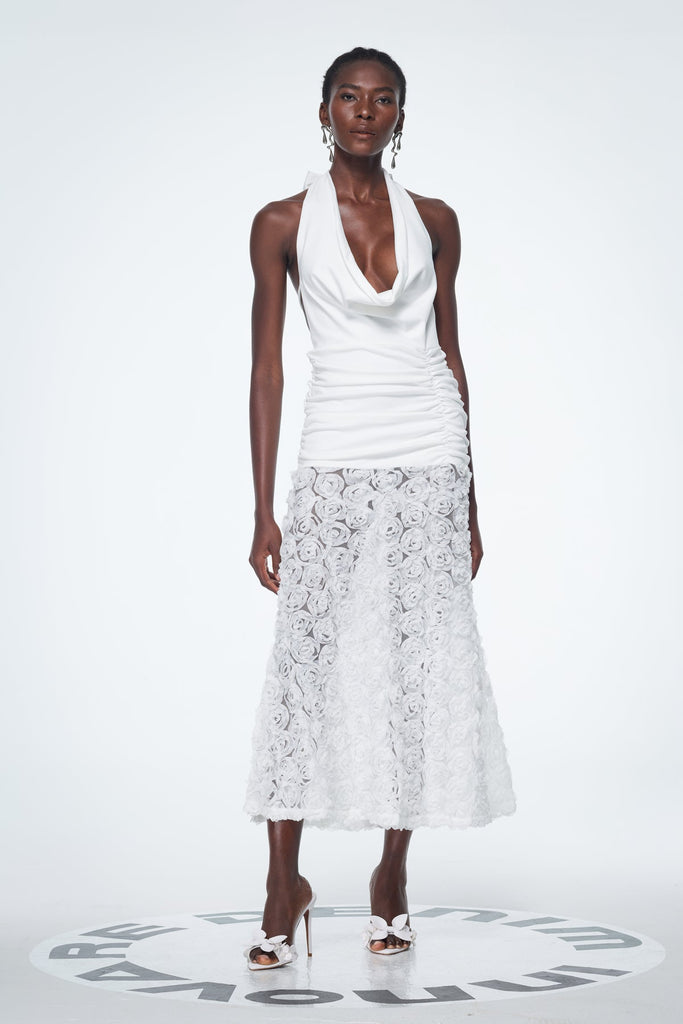 Stylish beautiful dress | Bademus Cowl Neck Flower Backless Maxi Dress - Ideal for special occasions