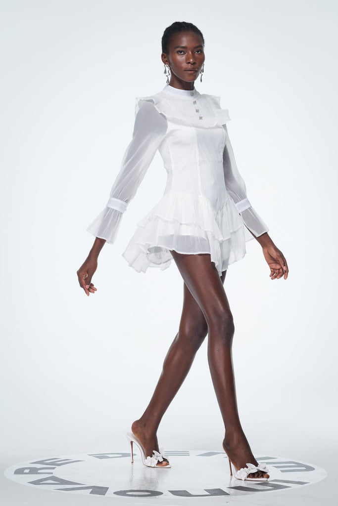 Shop  beautiful dress - Perfect for special occasions | Badr Balloon Sleeve Mesh Mini Dress