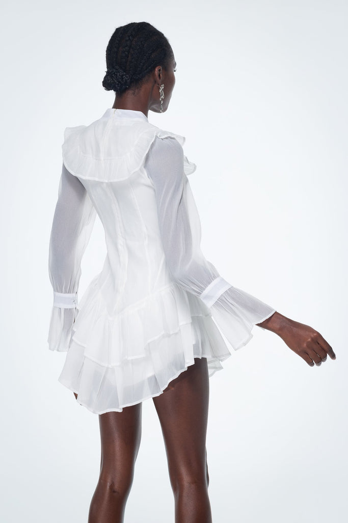 Badr Balloon Sleeve Mesh Mini Dress - Stylish beautiful dress for special occasions | Buy Online