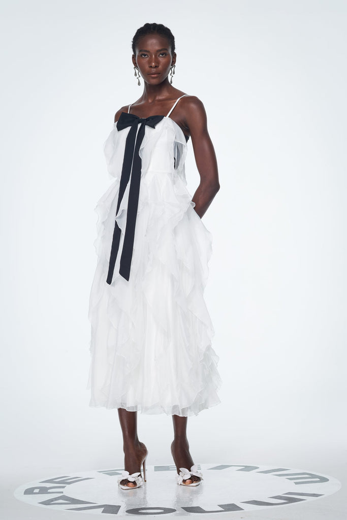 Stylish beautiful dress | Badri Bow Ruffle Maxi Dress - Ideal for special occasions