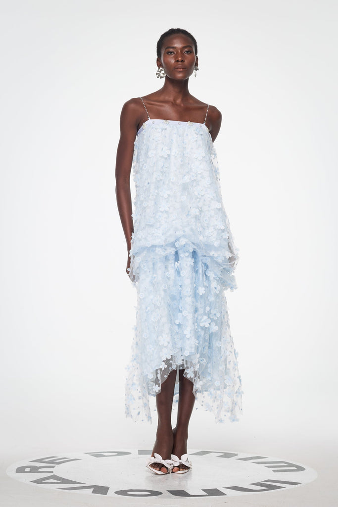 Stylish beautiful dress | Baduhilt Mesh Flower Strapless Maxi Dress - Ideal for special occasions