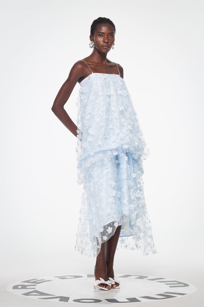 Stylish beautiful dress | Baduhilt Mesh Flower Strapless Maxi Dress - Ideal for special occasions