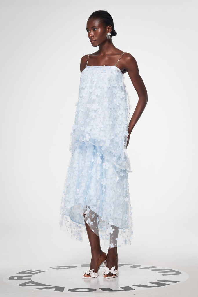 Stylish beautiful dress | Baduhilt Mesh Flower Strapless Maxi Dress - Ideal for special occasions