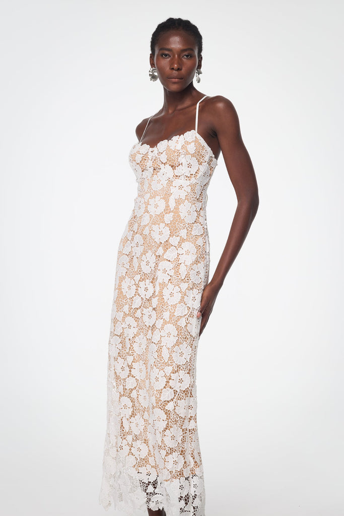 Bagrat Lace Spaghetti Lace Up Maxi Dress - Stylish beautiful dress for special occasions | Buy Online