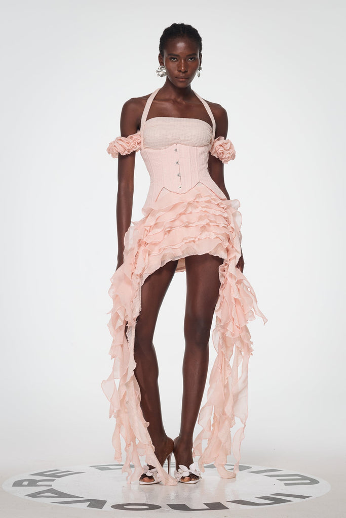 Stylish pink dress | Baha Ruch Ruffle Fringe Mini Dress In Pink - Ideal for special occasions