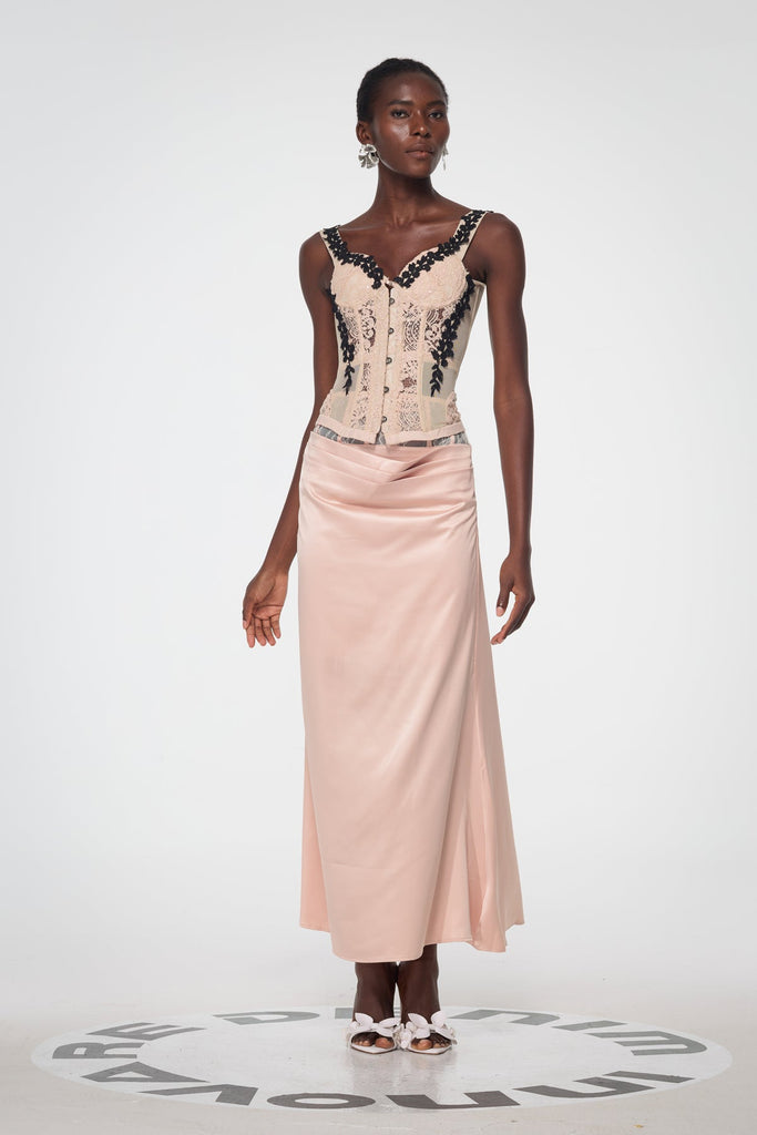Bahadır Lace Corset Satin Skirt Set - Stylish beautiful dress for special occasions | Buy Online