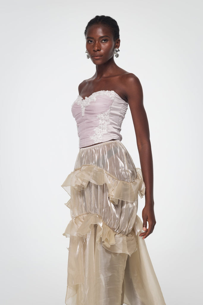 Bahar Lace Mesh Spaghetti Top - Stylish beautiful dress for special occasions | Buy Online