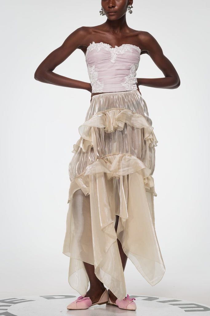 Bahati Ruffle Asymmetric Maxi Skirt - Stylish beautiful maxi for special occasions | Buy Online