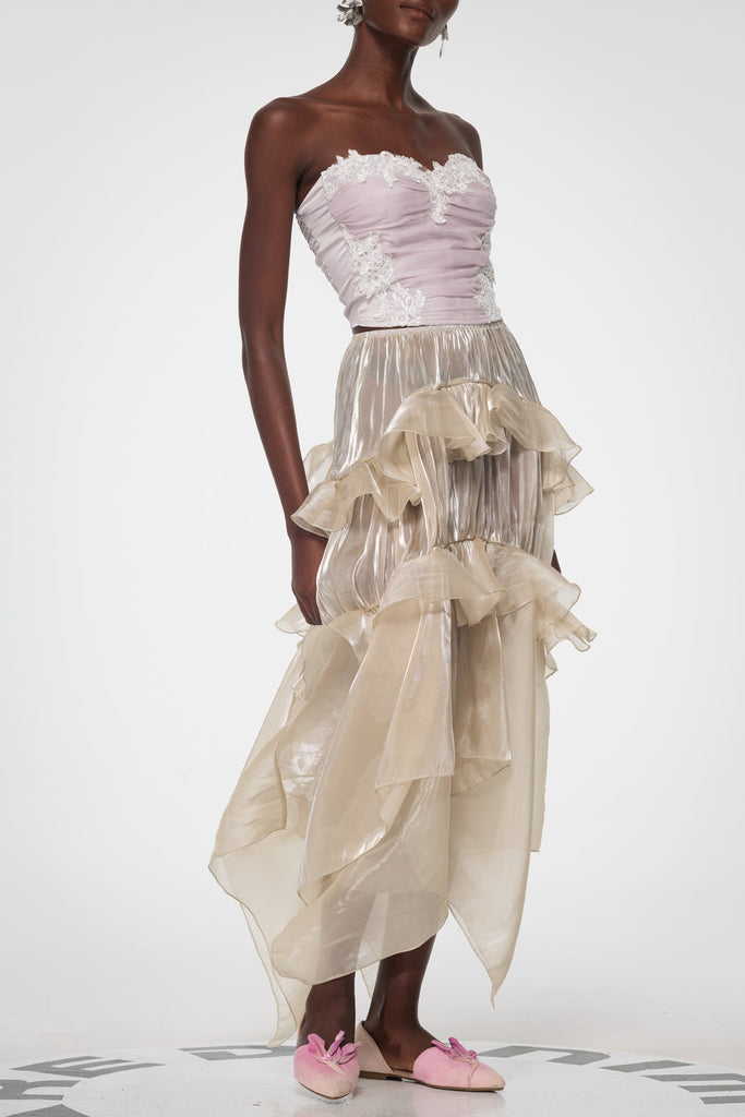 Shop  beautiful maxi - Perfect for special occasions | Bahati Ruffle Asymmetric Maxi Skirt