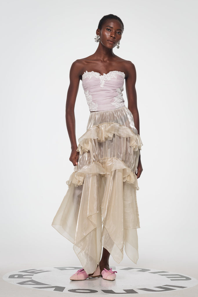 Stylish beautiful maxi | Bahati Ruffle Asymmetric Maxi Skirt - Ideal for special occasions