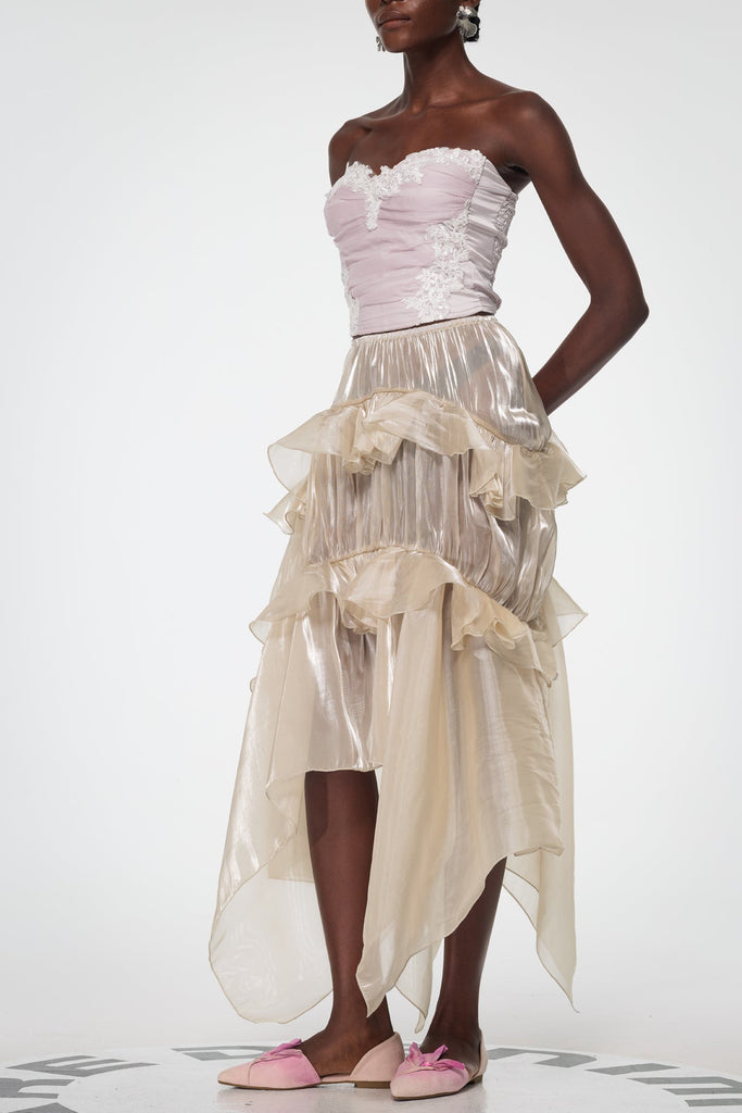 Stylish beautiful maxi | Bahati Ruffle Asymmetric Maxi Skirt - Ideal for special occasions