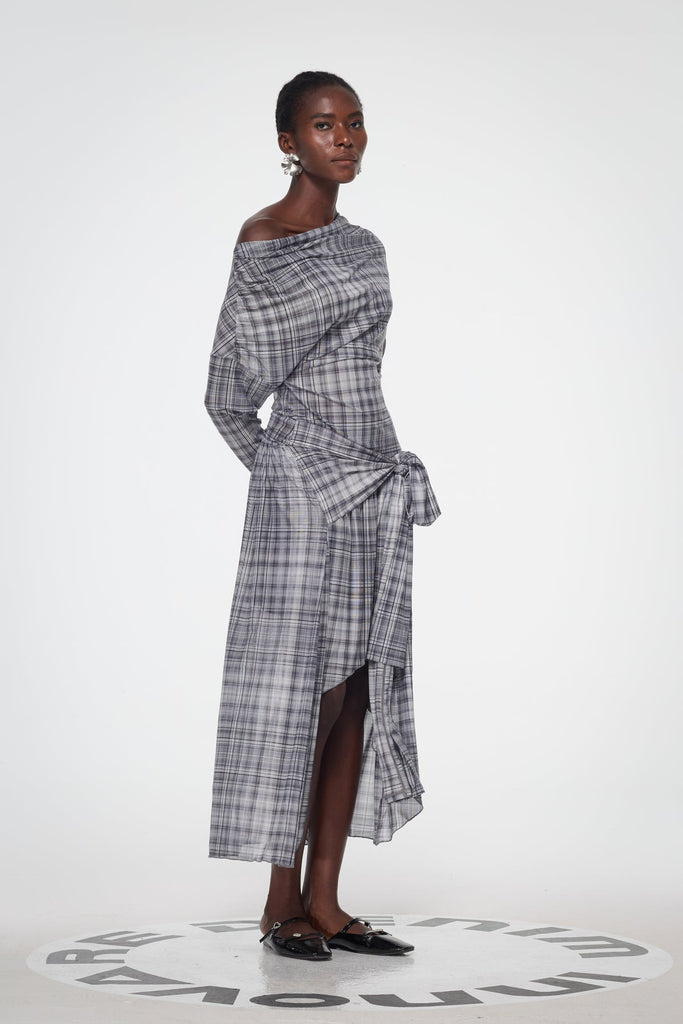 Shop  beautiful dress - Perfect for special occasions | Bahija Plaid Asymmetric Split Maxi Dress