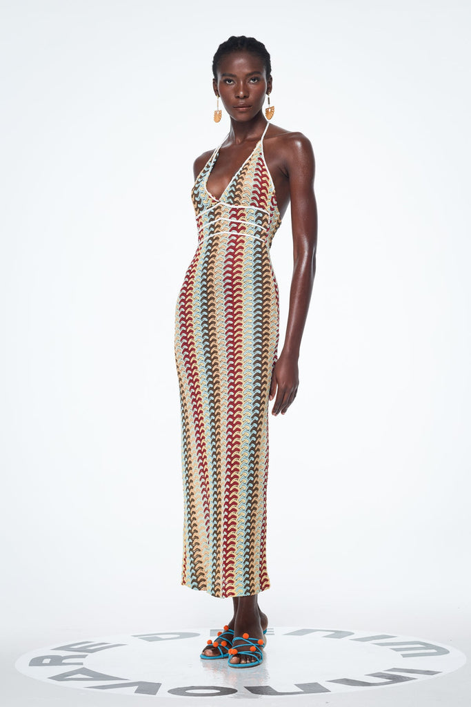 Stylish beautiful dress | Bahrom Halter Neck Backless Maxi Dress - Ideal for special occasions