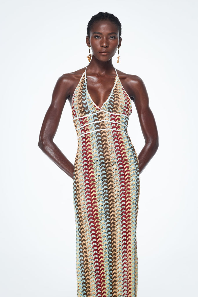 Stylish beautiful dress | Bahrom Halter Neck Backless Maxi Dress - Ideal for special occasions