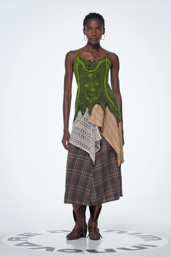 Shop  beautiful maxi - Perfect for special occasions | Baila Plaid Patchwork Maxi Skirt