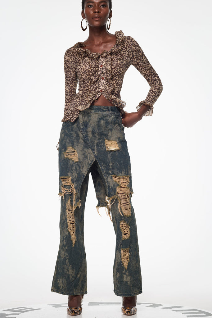 Stylish beautiful dress | Bairrfhionn Ripped Deconstruct Jeans - Ideal for special occasions