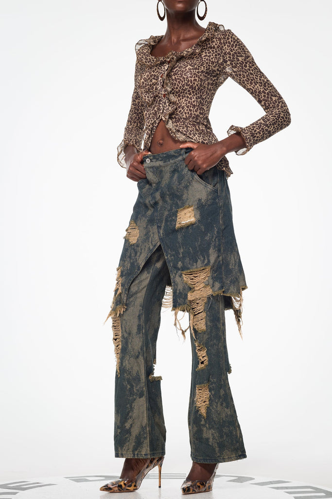 Stylish beautiful dress | Bairrfhionn Ripped Deconstruct Jeans - Ideal for special occasions