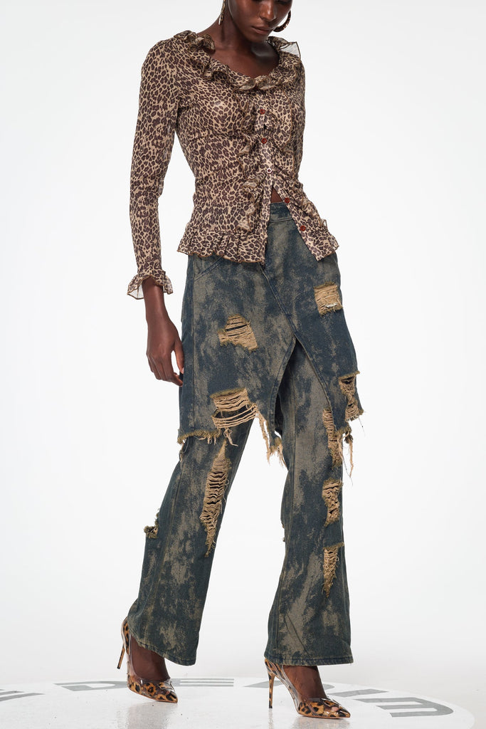 Stylish beautiful dress | Bairrfhionn Ripped Deconstruct Jeans - Ideal for special occasions