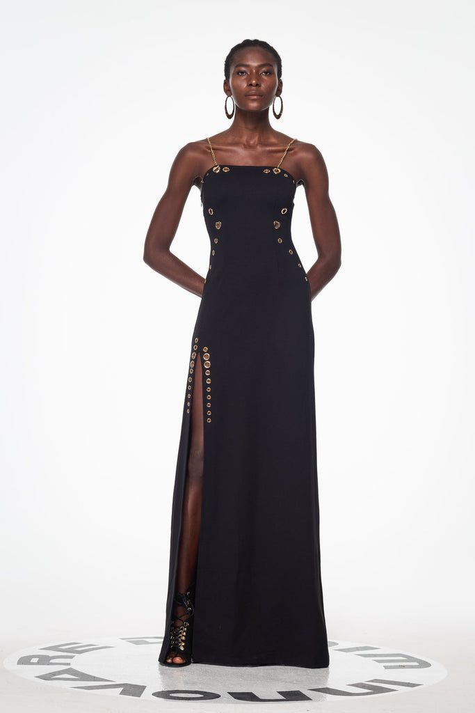 Stylish beautiful dress | Balbus Chain Split Embellished Maxi Dress - Ideal for special occasions