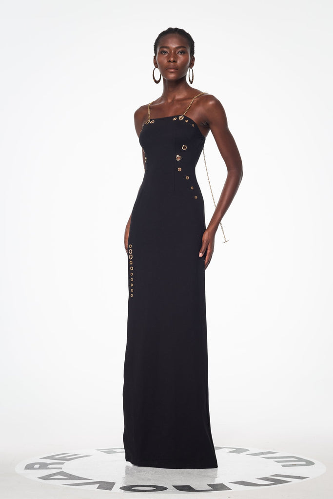 Balbus Chain Split Embellished Maxi Dress - Stylish beautiful dress for special occasions | Buy Online
