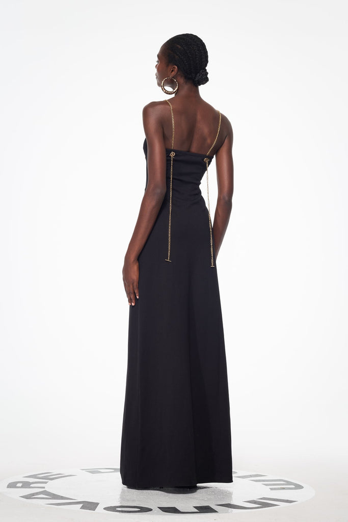 Balbus Chain Split Embellished Maxi Dress - Stylish beautiful dress for special occasions | Buy Online